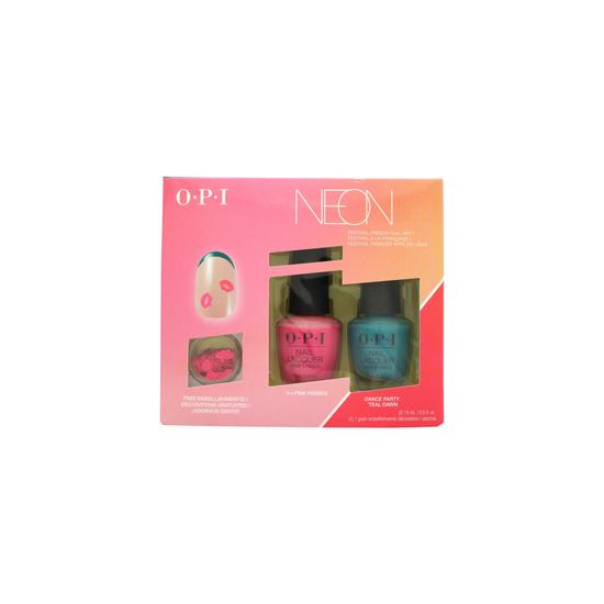 OPI Neon Nail Lacquer Festival French Nail Art Duo Pack #1 2 x 15ml