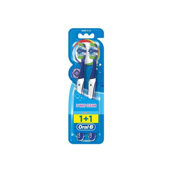Oral B Complete 5 Way Clean Toothbrush Medium x2