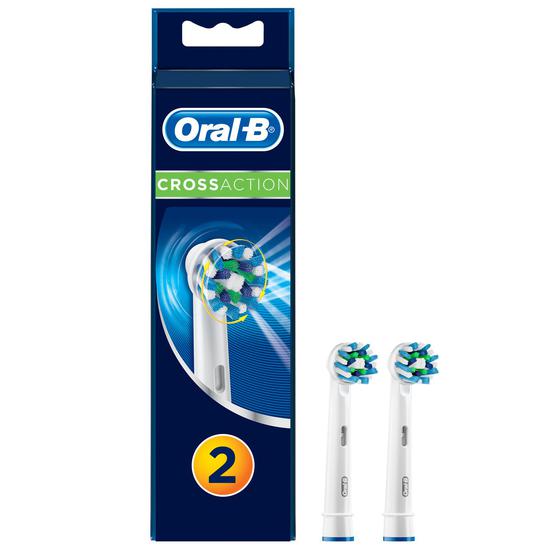 Oral B CrossAction Replacement Heads White - 2 Pack