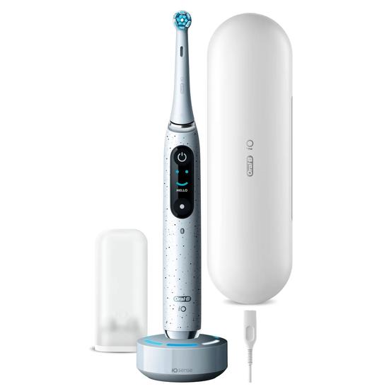Oral B iO 10 Stardust White Electric Toothbrush With Charging Travel Case