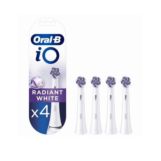 Oral B iO Radiant White Replacement Head Electric Toothbrush White x4