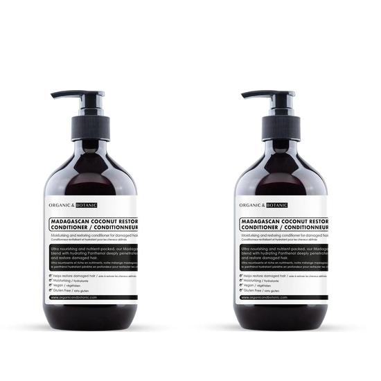 Organic & Botanic Madagascan Coconut Restoring Conditioner Duo Pack