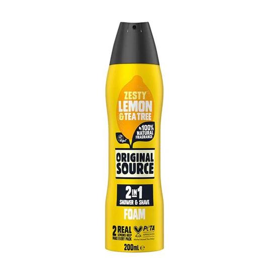 Original Source Zesty Lemon & Tea Tree 2 In 1 Shower & Shave Foam 200ml