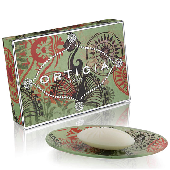 Ortigia Fico d'India Glass Plate & Soap Set