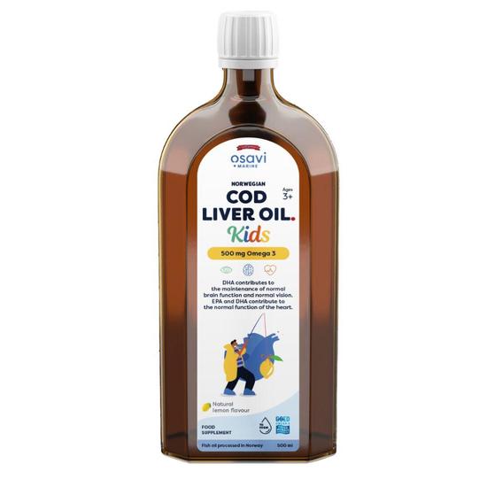Osavi Norwegian Cod Liver Oil Kids 500mg Omega 3lemon