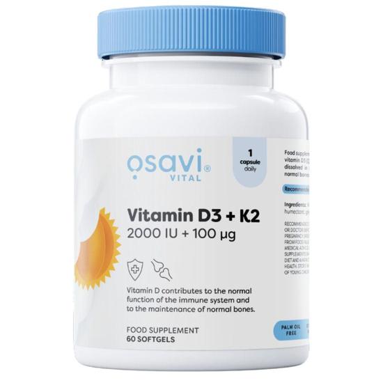 Osavi Vitamin D3 + K2 2000iu + 100mcg Softgels