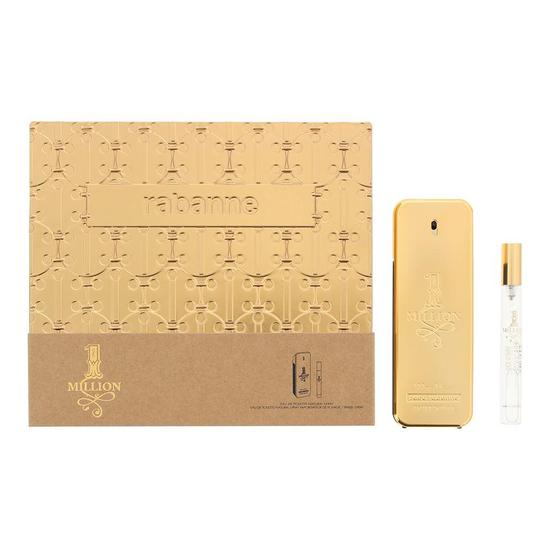 Paco Rabanne 1 Million Eau De Toilette 100ml + 10ml Travel Spray Gift Set