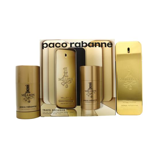 Paco Rabanne 1 Million Gift Set 100ml Eau De Toilette + 75ml Deodorant Stick
