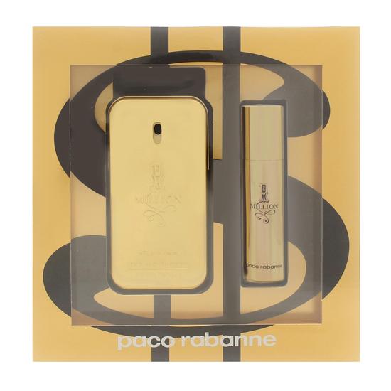 Paco Rabanne 1 Million Gift Set 50ml Eau De Toilette + 10ml Eau De Toilette Travel Spray