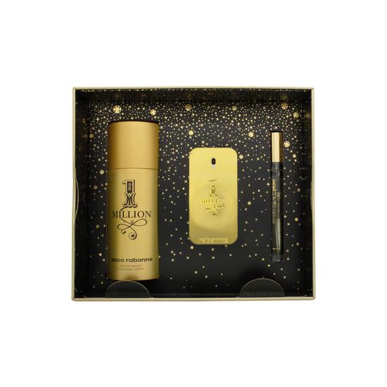 Paco Rabanne 1 Million Gift Set 50ml Eau De Toilette + 150ml Deodorant Spray + 10ml Eau De Toilette