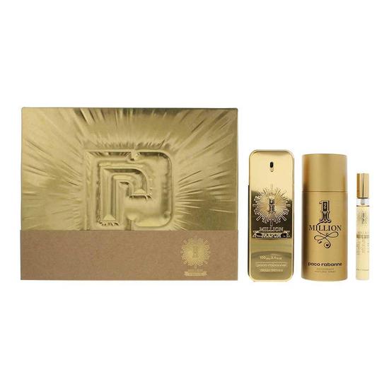 Paco Rabanne 1 Million Parfum 100ml, 10ml + Deodorant Spray Gift Set For Him 100ml