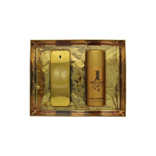 Paco Rabanne 1 Million Parfum Gift Set 100ml Eau De Parfum + 150ml Deodorant Spray + 10ml Eau De Parfum