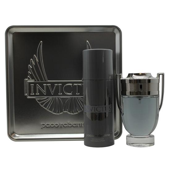 Paco Rabanne Invictus Gift Set 50ml Eau De Toilette + 100ml All Over Shampoo + Travel Spray 10ml