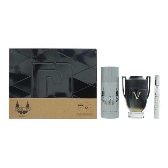 Paco Rabanne Invictus Victory Eau De Parfum 100ml, 10ml + Deodorant Gift Set Him