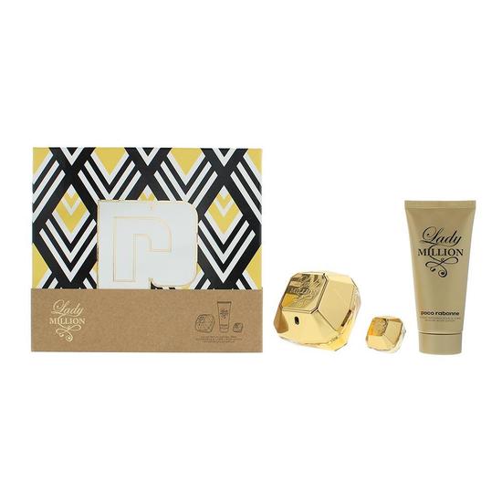 Paco Rabanne Lady Million Eau De Parfum 80ml, Eau De Parfum 5ml + Body Lotion 100ml Gift Set