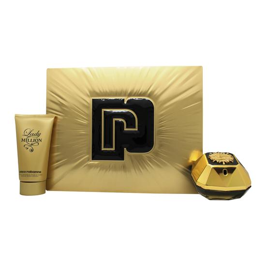 Paco Rabanne Lady Million Fabulous Gift Set 50ml Eau De Parfum + 75ml Body Lotion + 10ml Eau De Parfum