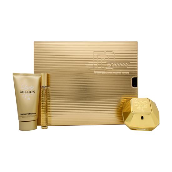 Paco Rabanne Lady Million Gift Set 50ml Eau De Parfum + 75ml Body Lotion + 10ml Eau De Parfum