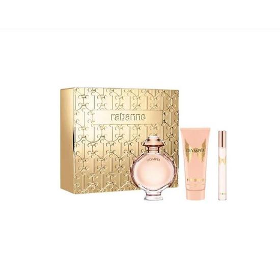 Paco Rabanne Olympea Eau De Parfum Women's Perfume Gift Set Spray 80ml With Body Lotion & 10ml Mini