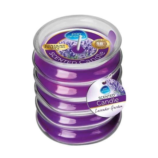 Pan Aroma Ribbed Glass Scented Candle Lavender Garden