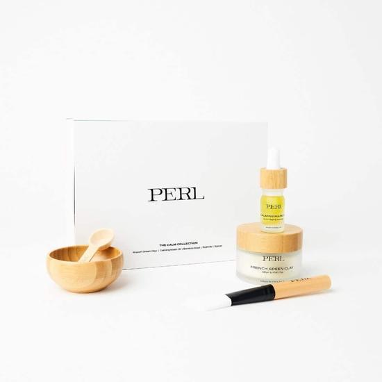 PERL Cosmetics French Green Clay Mask & Calming Mask Oil Set