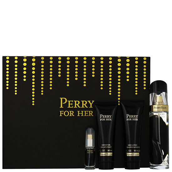 Perry Ellis Perry Black For Her Eau De Parfum Spray Gift Set 100ml