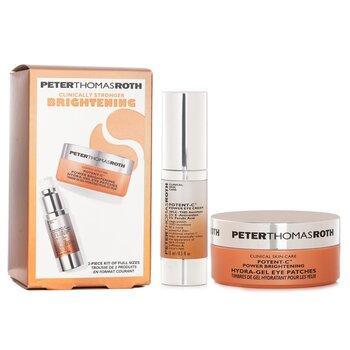 Peter Thomas Roth Clinically Stronger Brighetning 2 Piece Kit Potent C Power Eye Cream + Hydra Gel Eye Patches