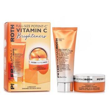 Peter Thomas Roth Potent C Vitamin C Brighteners Kit Potent C Power Scrub + Potent C Hydra Gel Eye Patches