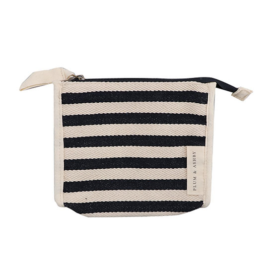 Plum & Ashby Navy Stripe Makeup Bag