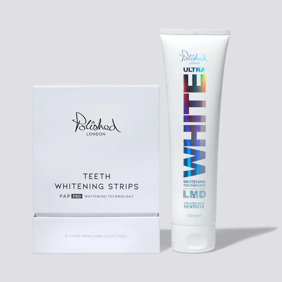 Polished London Teeth Whitening Strips & Ultra White Toothpaste