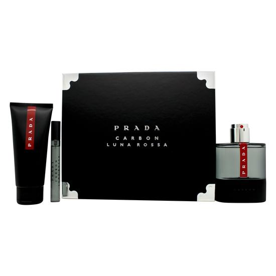 Prada Luna Rossa Carbon Gift Set 50ml Eau De Toilette + 75ml Shower Gel
