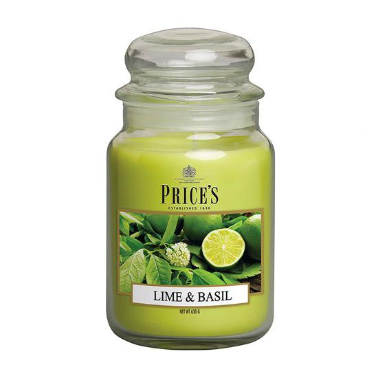 Price's Lime & Basil Large Jar Candle
