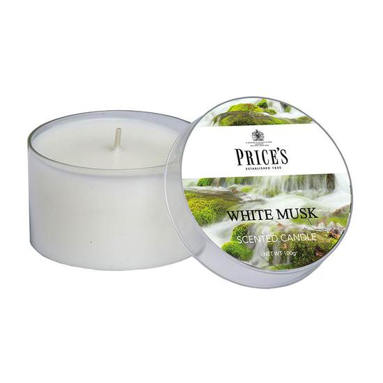 Price's White Musk Tin Candle 120g