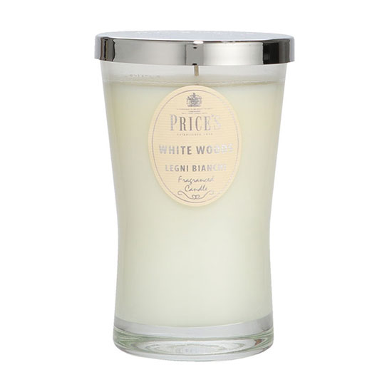 Price's White Woods Large Signature Candle