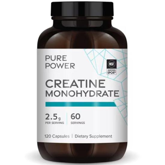 Pure Power Creatine Monohydrate Capsules 120 Capsules