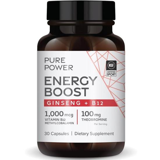 Pure Power Energy Boost With Ginseng B12 Capsules 30 Capsules