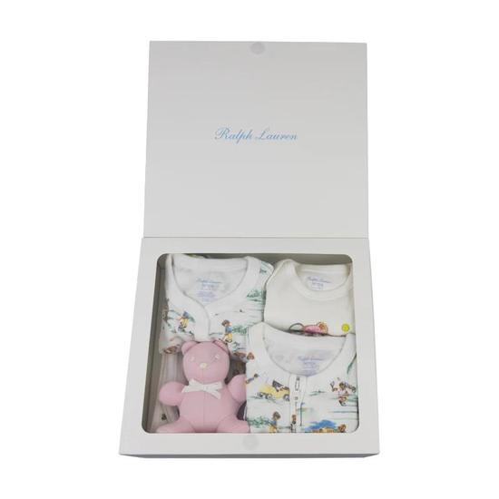 Ralph Lauren Polo Bear Cotton 5-Piece Gift Set Cream 3 Months