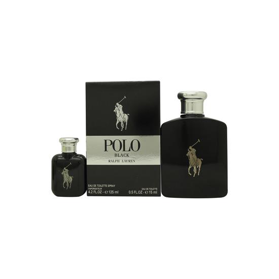 Ralph Lauren Polo Black Gift Set 125ml Eau De Toilette + 40ml Eau De Toilette + 50ml A/Shave Gel + 50ml H/B Wash + Pouch