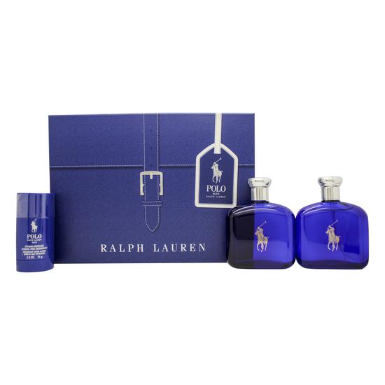 Ralph Lauren Polo Blue Gift Set: Eau De Toilette 125ml Eau De Toilette 40ml Shower Gel 50ml Aftershave Balm 50ml