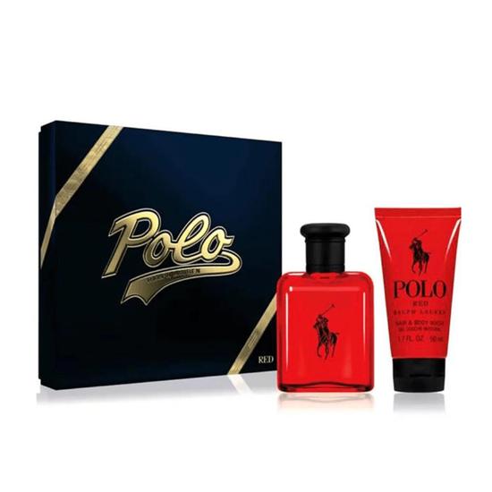 Ralph Lauren Polo Red Eau De Toilette Men's Aftershave Gift Set Spray With 50ml Shower Gel