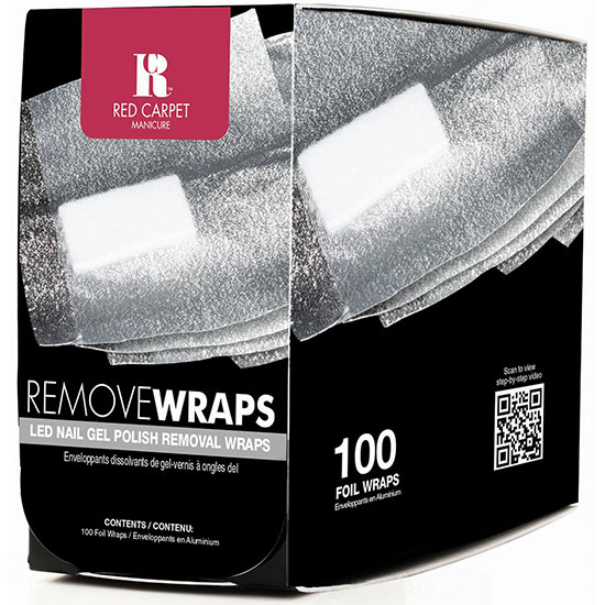 Red Carpet Manicure LED Nail Gel Polish Removal Wraps 100 Wraps