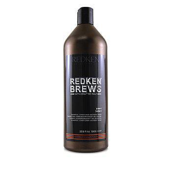 Redken Brews 3 In 1 Shampoo, Conditioner & Body Wash 1000ml