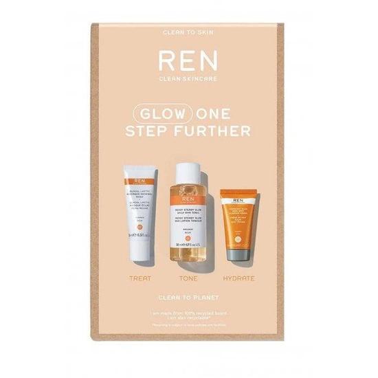 REN Glow One Step Further Set Mask 15ml, Tonic 50ml Sleep Cream 10ml