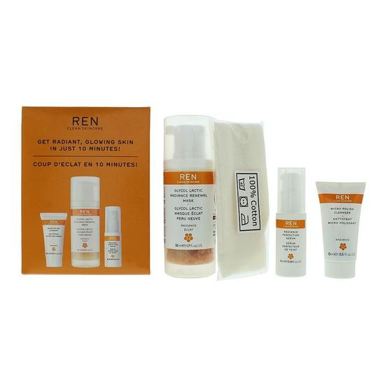 REN Radiance Gift Set Lactic Mask 50ml, Cleanser 30ml + Serum 15ml 50ml