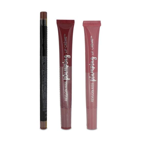 Revlon 2 x Kiss Plumping Lip Cremes & Nude Lip Liner Set