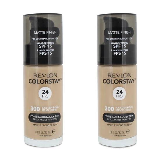 Revlon ColourStay Matte Foundation 300 Golden Beige Twin Pack 30ml