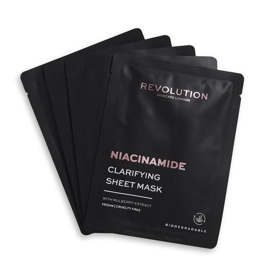 Revolution Skincare Biodegradable Clarifying Niacinamide Sheet Mask x5