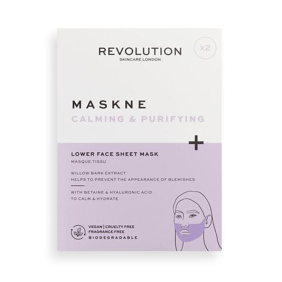 Revolution Skincare Maskne Calming & Purifying Lower Face Sheet Mask Pack of 2