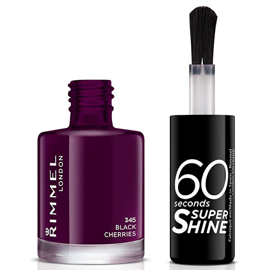Rimmel 60 Seconds Super Shine Nail Polish 345-Black Cherries