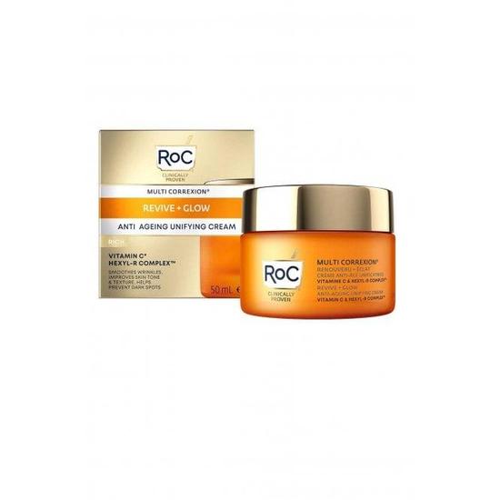 RoC Multi Correxion Anti Ageing Unifying Face Cream Vitamin C Smoothes Wrinkles 50ml