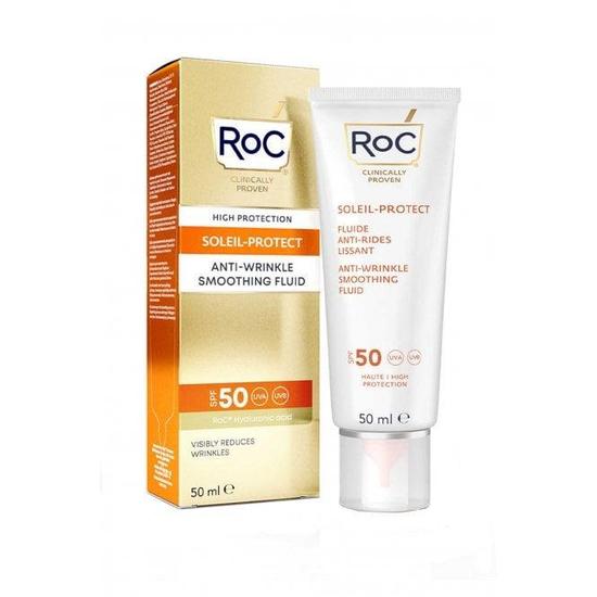 RoC Soleil Protect Anti Wrinkle Smoothing Fluid SPF 50 Visibly Reduce Wrinkles